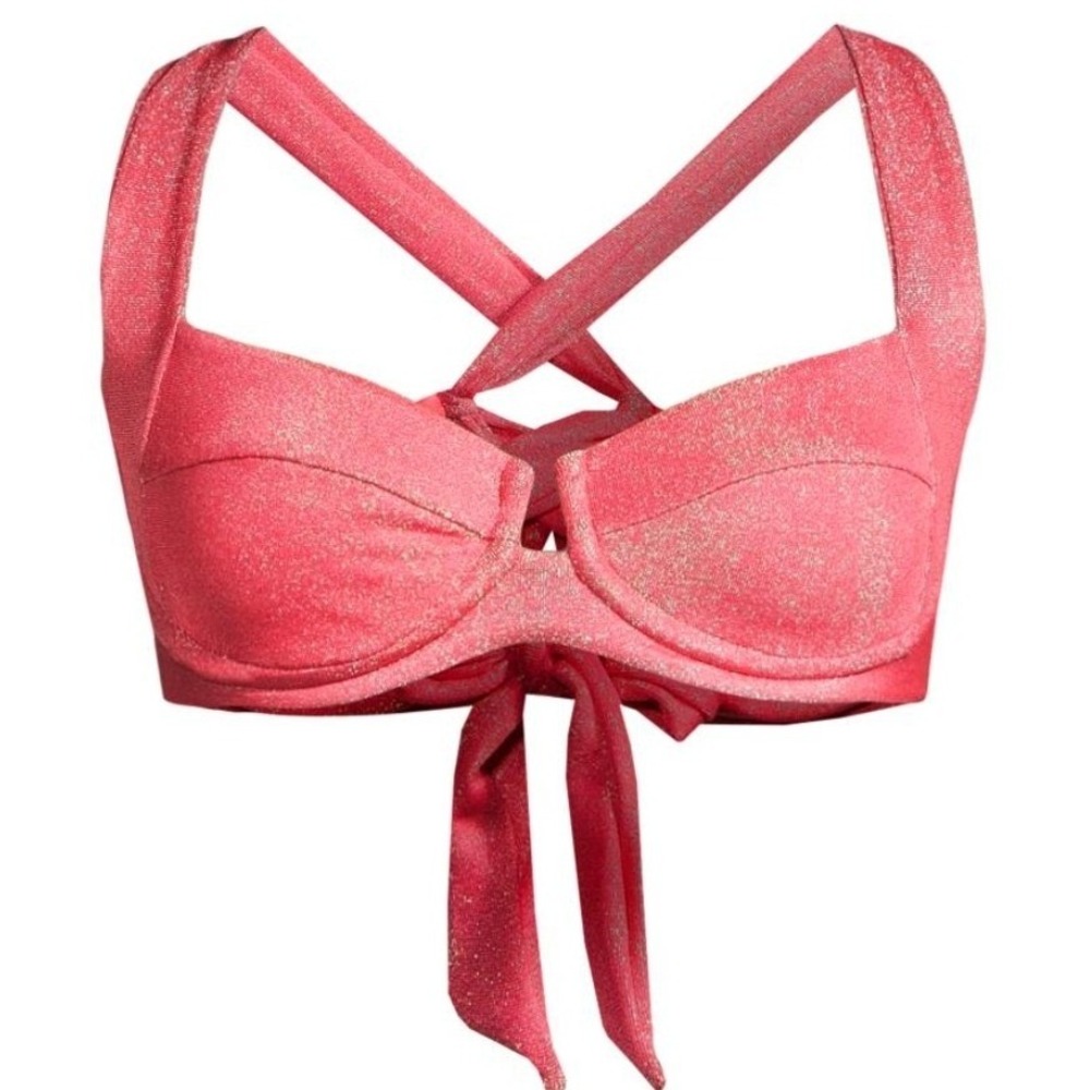 NWT Peixoto Chloe Bikini Top Pink Shimmer Underwire Women Size XS